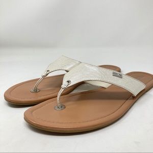 Chaps Thong Sandals Women’s White Pearl Size 11